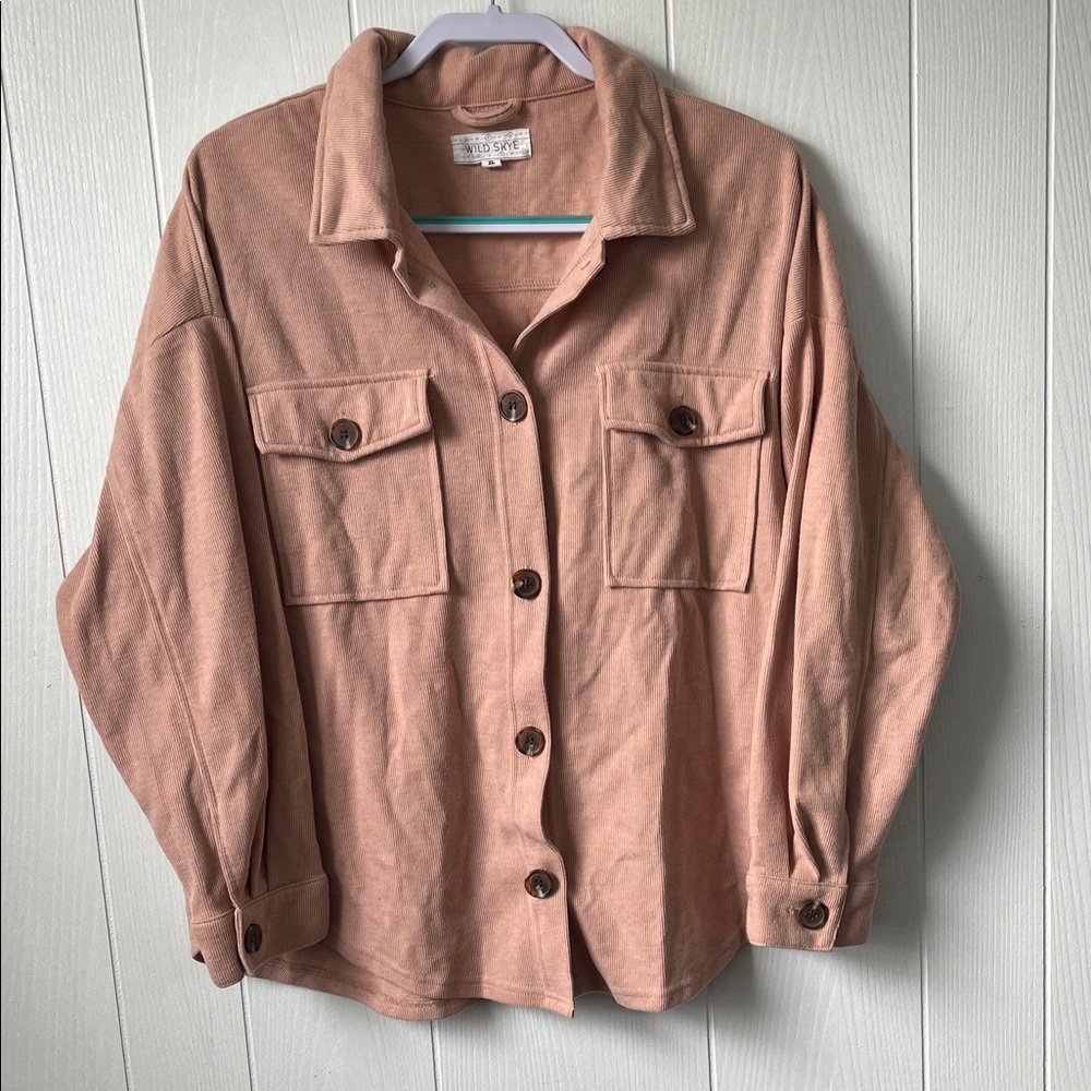 Wild Skye Women's Pink Button-Up Cardigan